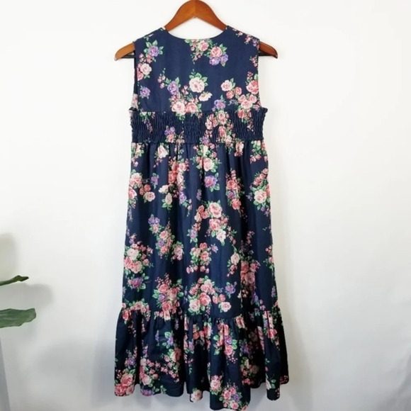 BEAMS BOY Japan Sleeveless‎ Floral Midi Dress Small - Picture 7 of 8